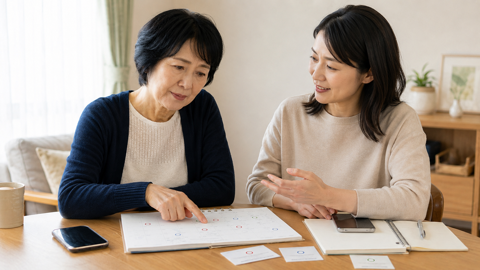 家族の予定との調整に
